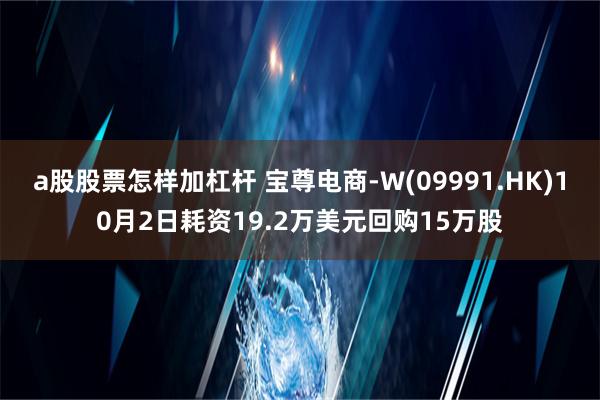 a股股票怎样加杠杆 宝尊电商-W(09991.HK)10月2日耗资19.2万美元回购15万股