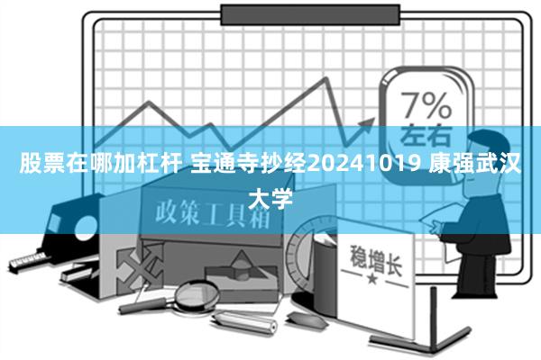 股票在哪加杠杆 宝通寺抄经20241019 康强武汉大学