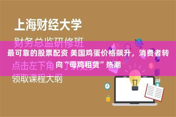 最可靠的股票配资 美国鸡蛋价格飙升，消费者转向“母鸡租赁”热潮